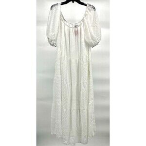 Women's Dress - Jacquie The Label by Lala White Patterned Long Maxi Size L